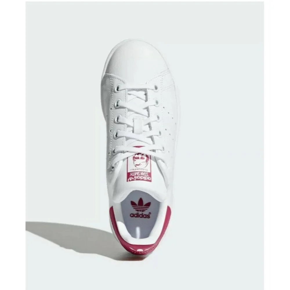 Adidas Originals Big Kid's Stan Smith Jr. Shoes NEW AUTHENTIC‎ White/Pink B32703